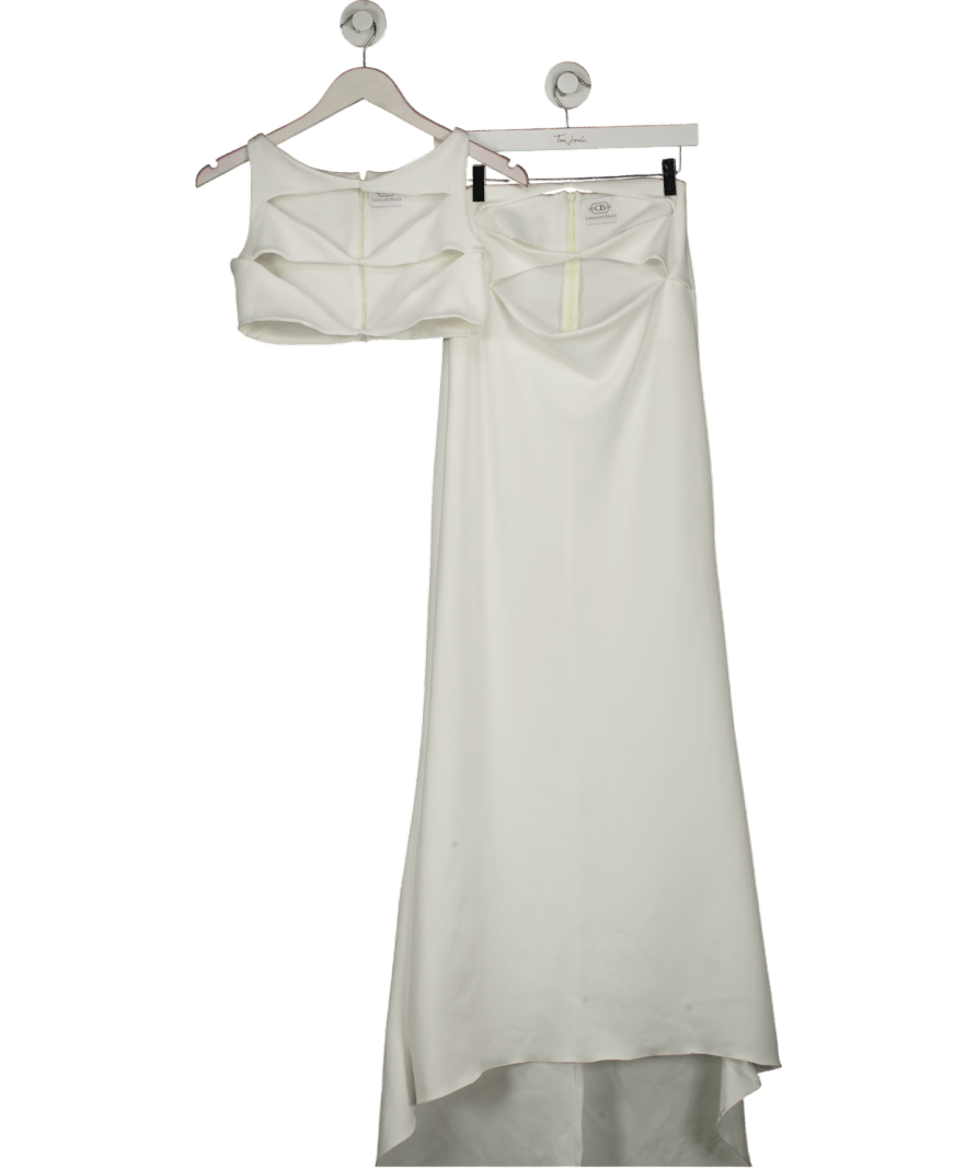 Caroline Bruce Bespoke White 2 - piece Top And Maxi Skirt Set UK S - Reliked