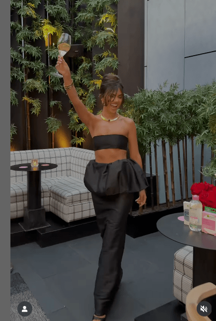 CAROLINE BRUCE Black 2 - piece Bandeau Top And Peplum Skirt Set UK XS - Reliked