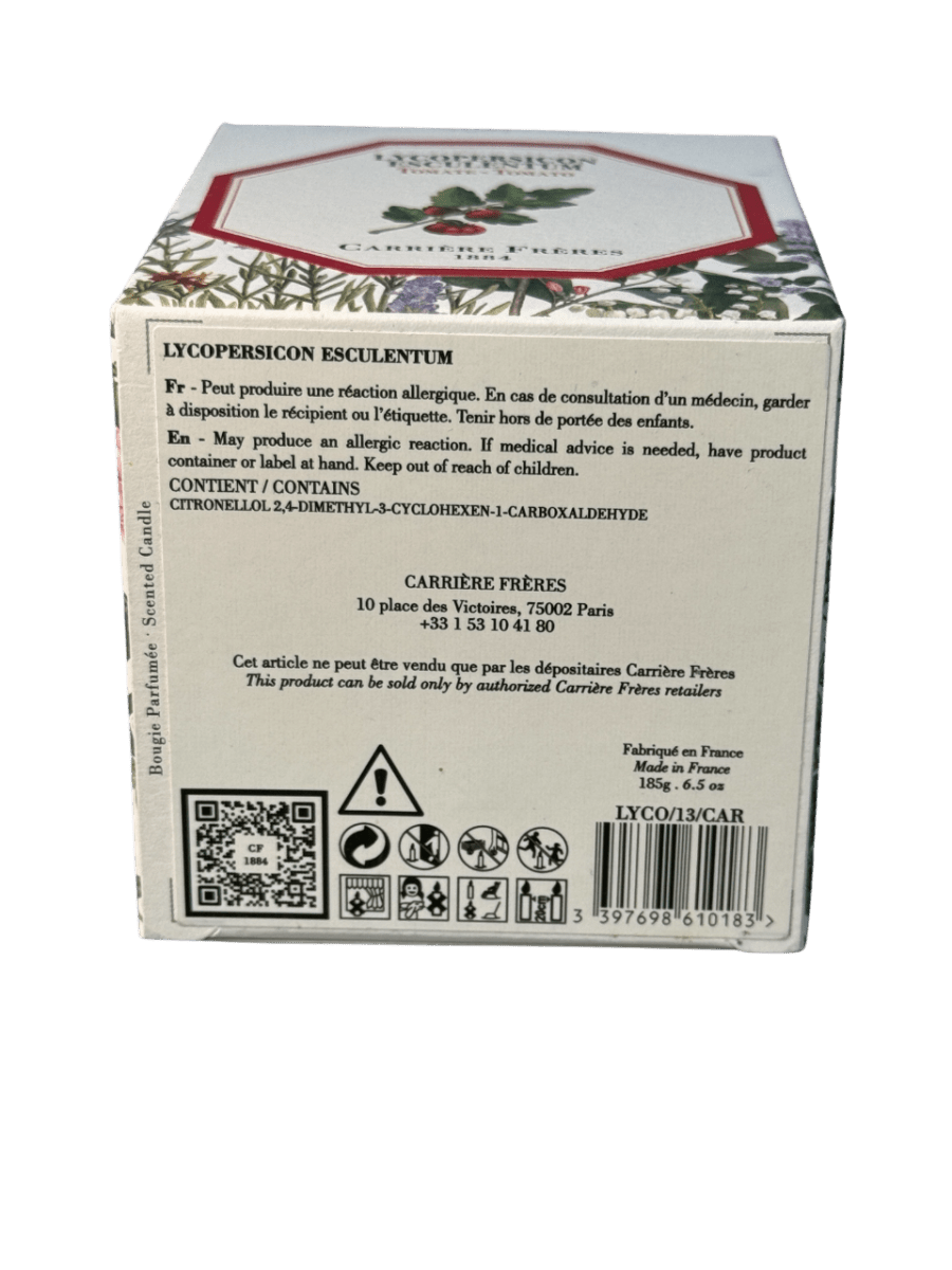 Carrière Frères 100% Vegetable Wax Tomato Candle 185g - Reliked