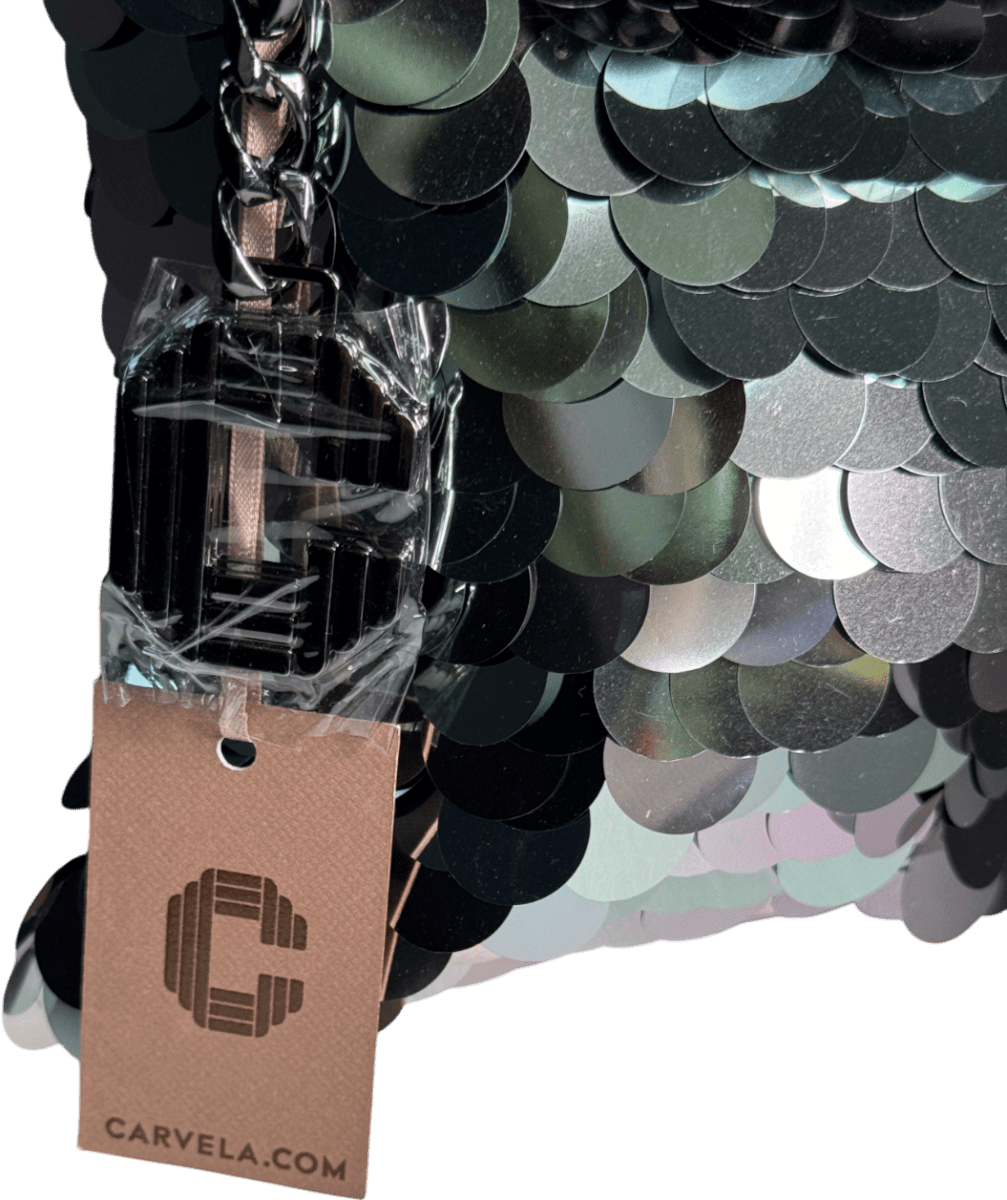 Carvela Metallic Gunmetal Sequin Crossbody/ Shoulder Bag - Reliked