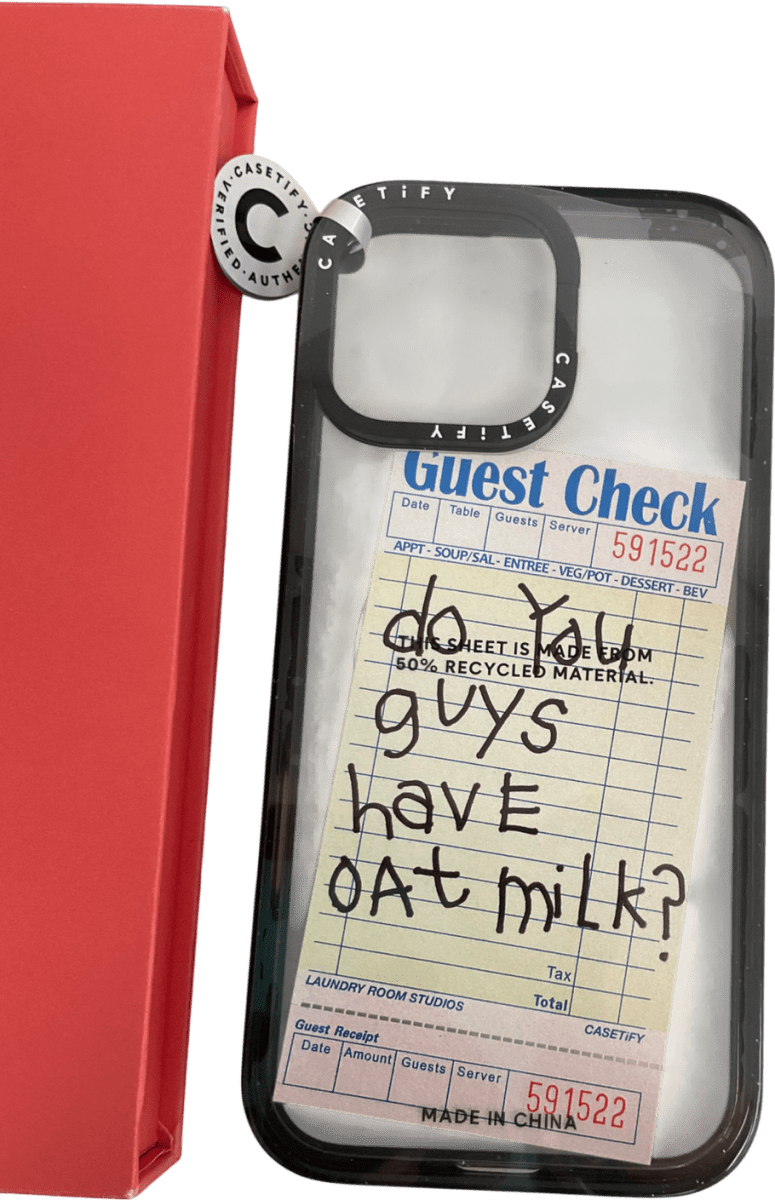 casetify Black Ultra Impact Case For Iphone 15 Pro Max - The Other Oat Milk Case - Reliked