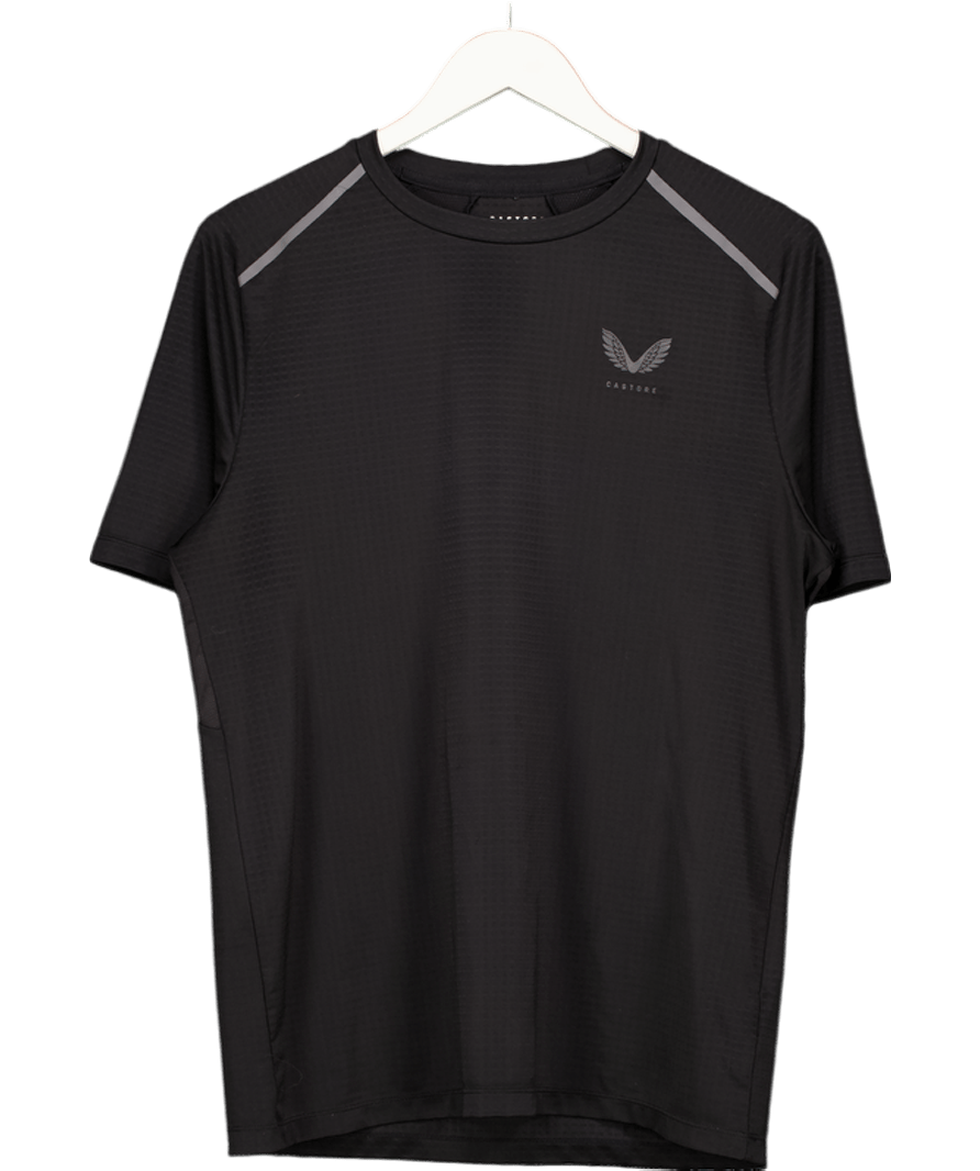 Castore Black Sportswear Metatek Short Sleeve T Shirt UK M - Reliked