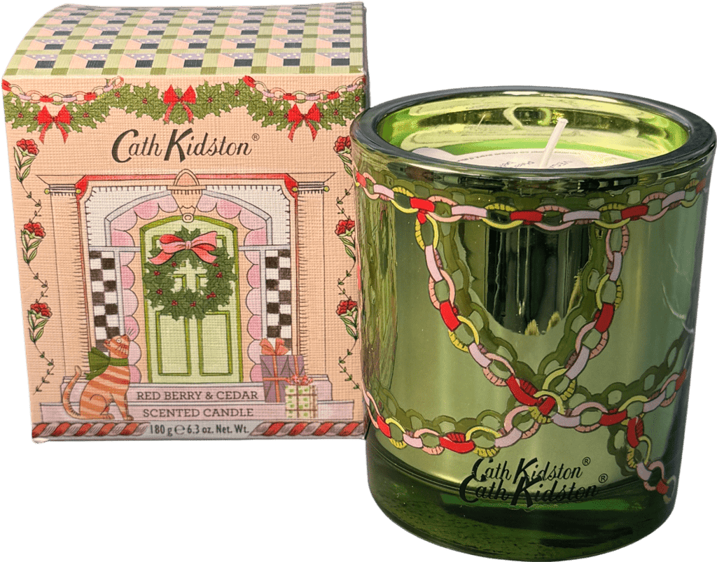 Cath Kidson A Doll's House Festive Glass Candle In Carton 180g - Reliked