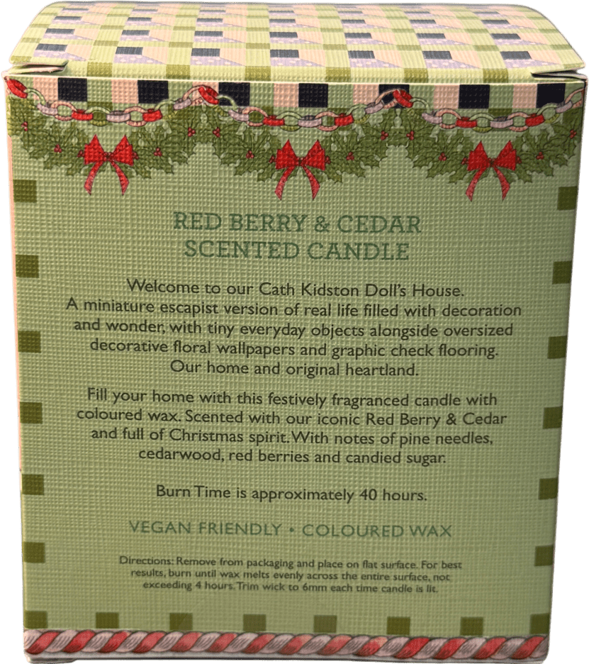 Cath Kidson A Doll's House Festive Glass Candle In Carton 180g - Reliked