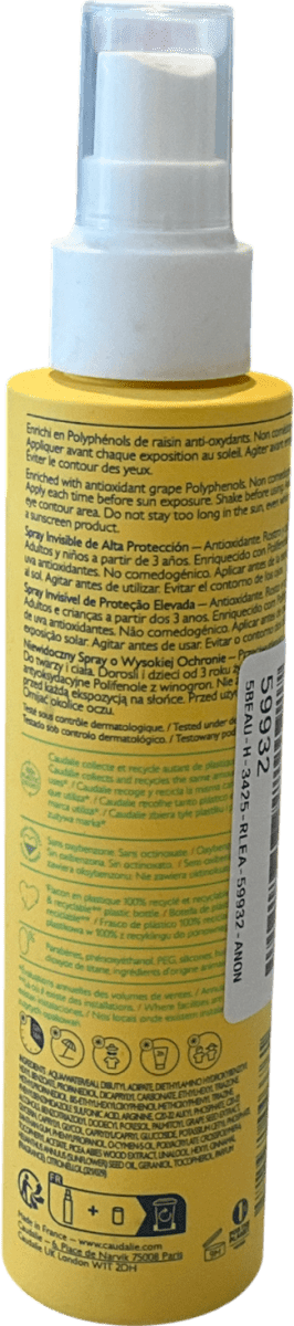 Caudalie Vinosun Protect Invisible High Protection Antioxidant Spray Spf50 150ml - Reliked