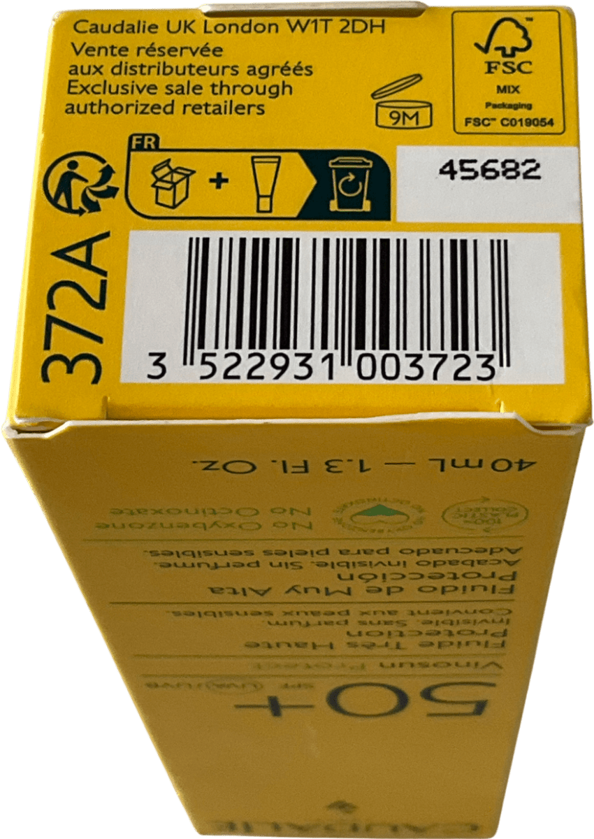 Caudalie Vinosun Protect Very High Protection Lightweight Cream Spf 50+ 40ml - Reliked