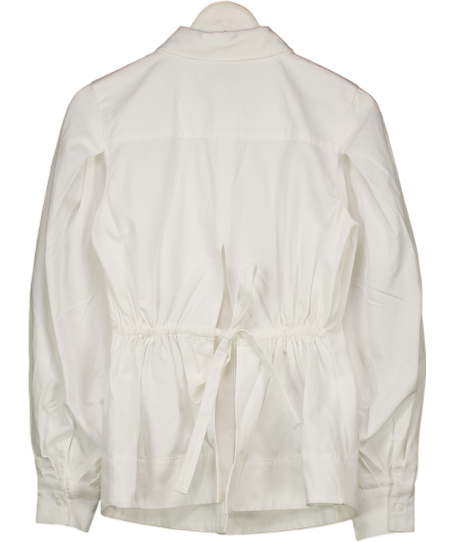 ARRANGE Curve Heavy Cotton Sculpted Shirt In White UK 4