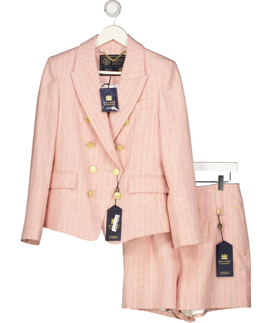 HOLLAND COOPER Knightsbridge Wool  Blazer Pink Chalk Pinstripe UK 10