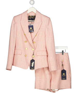 HOLLAND COOPER Knightsbridge Wool  Blazer Pink Chalk Pinstripe UK 10