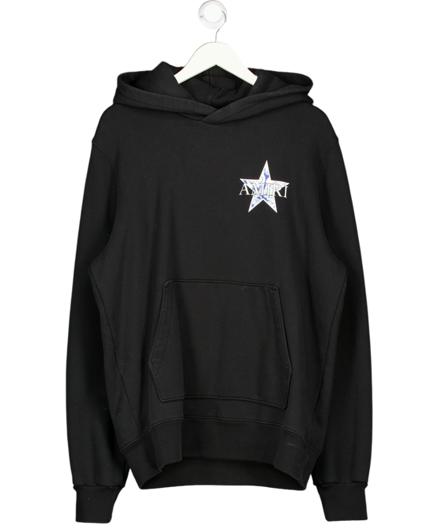 AMIRI Paisley Star Cotton Jersey Hoodie In Black UK M