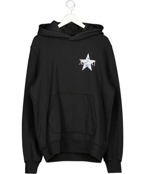 AMIRI Paisley Star Cotton Jersey Hoodie In Black UK M
