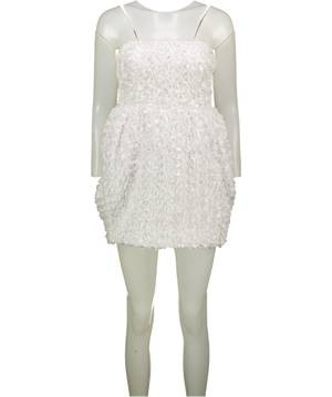 ROTATE BIRGER CHRISTENSEN White 3d Flower Mini Dress UK 10
