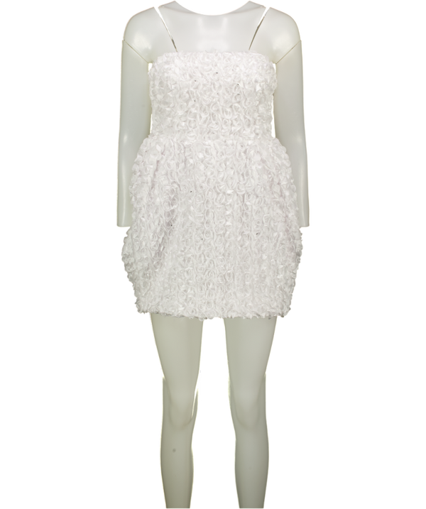 ROTATE BIRGER CHRISTENSEN White 3d Flower Mini Dress UK 10