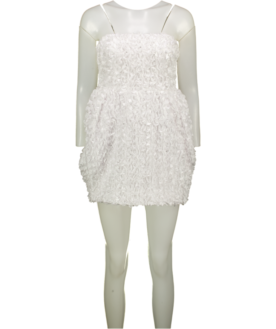 ROTATE BIRGER CHRISTENSEN White 3d Flower Mini Dress UK 10