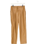 TOPSHOP Tan Brown Faux Leather V Front Pleated Trousers UK 8