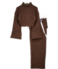 WANDERDOLL Brown 2-piece Mabel Jumper And Maxi Skirt Set UK S