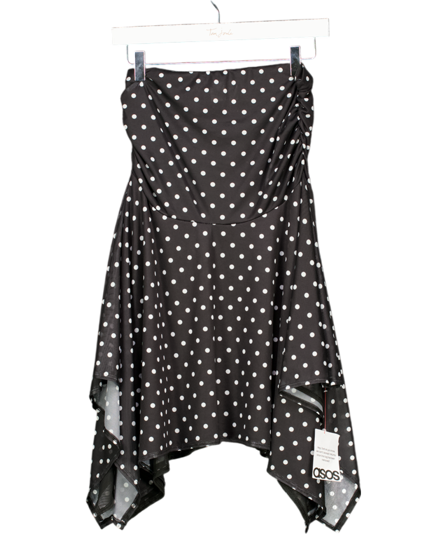 ASOS Black Polka Dot Bandeau Mini Dress UK S