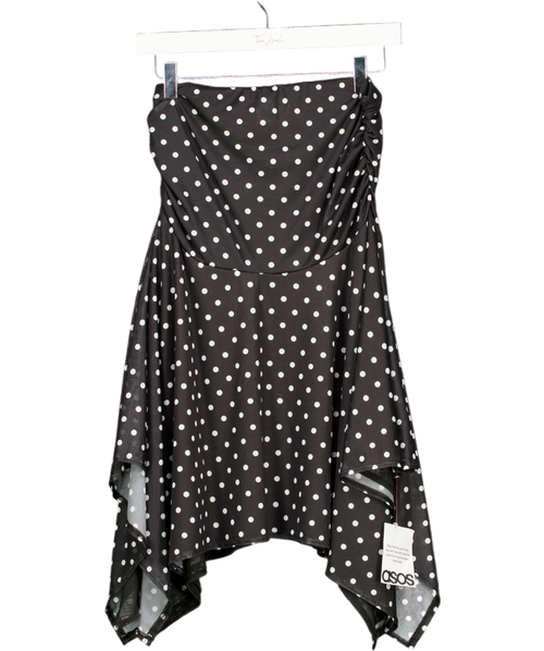 ASOS Black Polka Dot Bandeau Mini Dress UK S