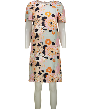 SEE BY CHLOE Multicoloured Silk Graphic Print Mini Dress UK 8