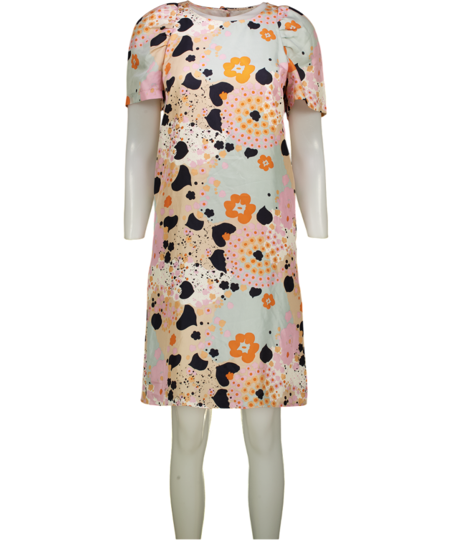 SEE BY CHLOE Multicoloured Silk Graphic Print Mini Dress UK 8