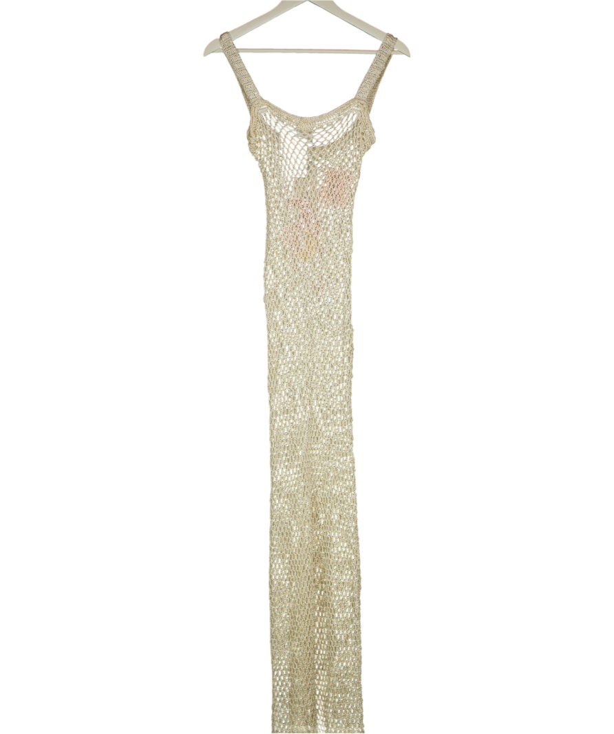 ANDREA ALMEIDA White Handmade Crochet Arara Dress UK S