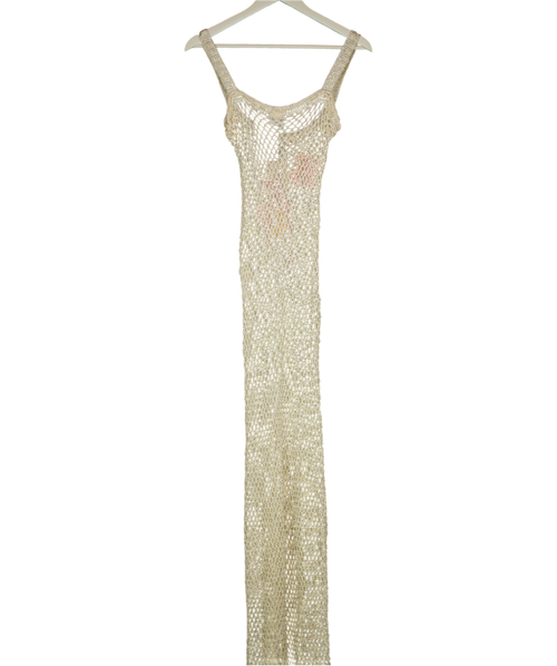 ANDREA ALMEIDA White Handmade Crochet Arara Dress UK S