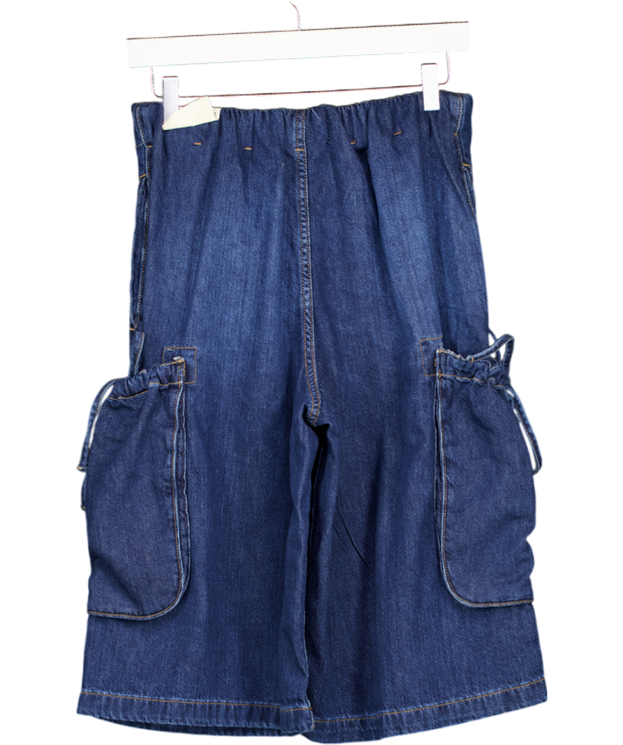FREE PEOPLE We The Free Blue Marty Pull-on Crop Jeans UK S