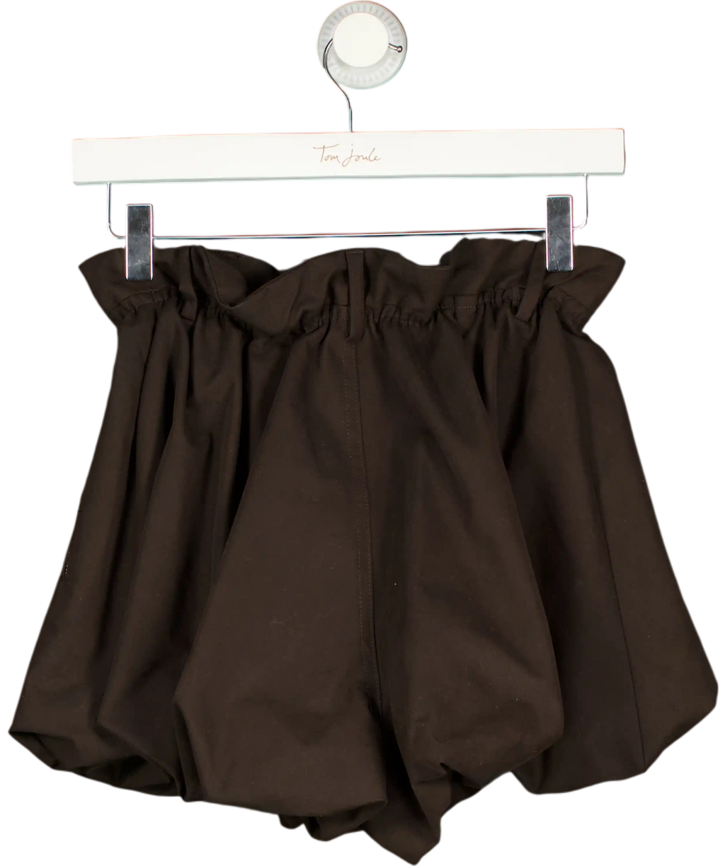 ZARA Chocolate Brown Bubble Hem Shorts UK XS