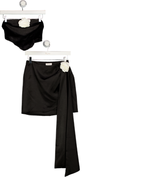 Meshki 2-piece Black Margot Strapless Rose Corset & skirt set UK XS