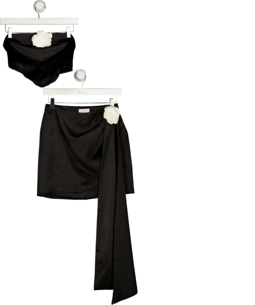 Meshki Black Margot Strapless Rose Corset UK XS