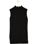 REISS Casual Wool-cashmere Funnel Neck Sleeveless Top In Black UK XS