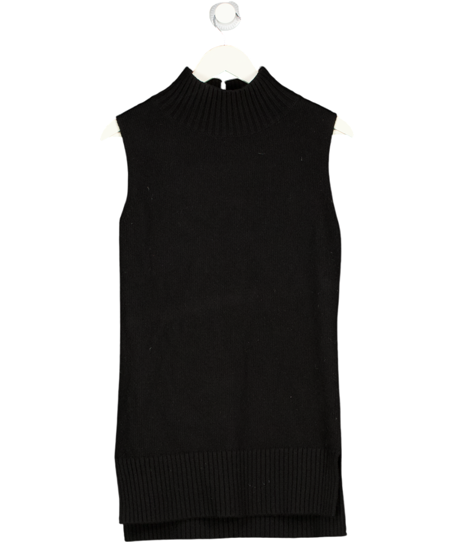 REISS Casual Wool-cashmere Funnel Neck Sleeveless Top In Black UK XS