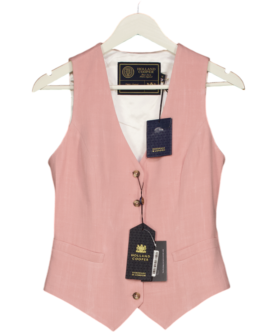HOLLAND COOPER Hampton Waistcoat Pink Linen UK 10