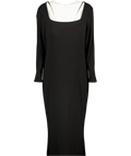 Black Ribbed Square Neck Maxi Dress UK XXXL