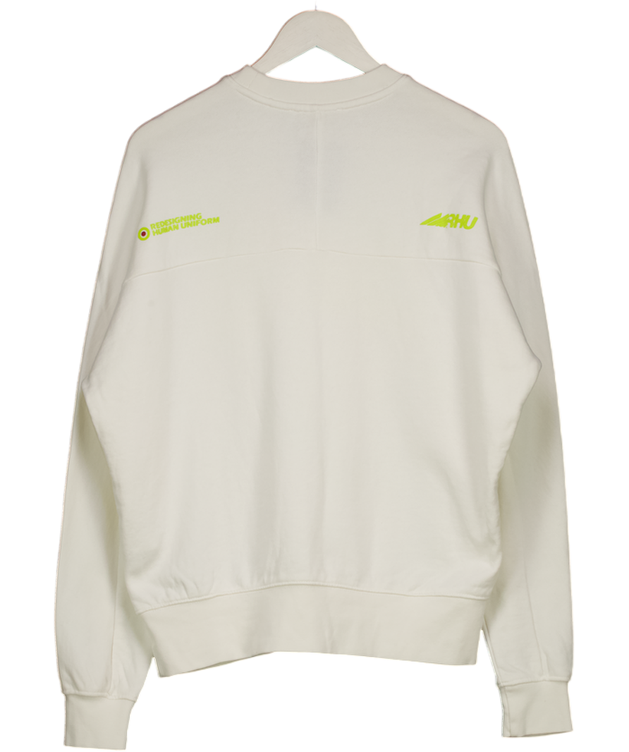 ZARA Rhu White Crew Neck Jumper UK S