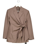 & Other Stories Brown Tie Front Structured Blazer UK 6