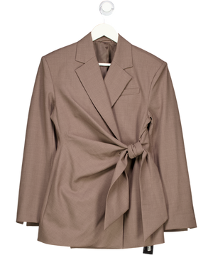 & Other Stories Brown Tie Front Structured Blazer UK 6