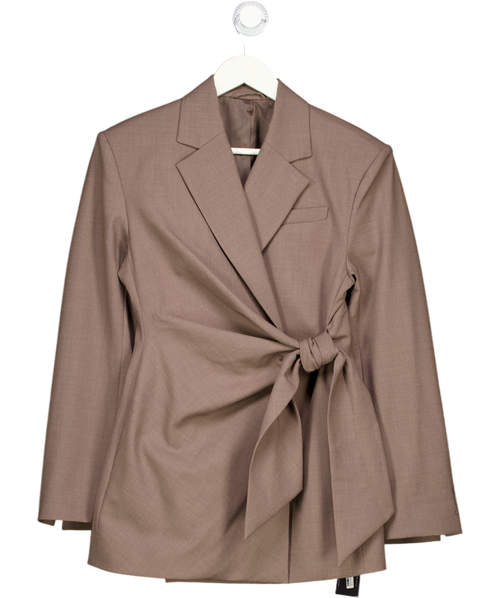 & Other Stories Brown Tie Front Structured Blazer UK 6