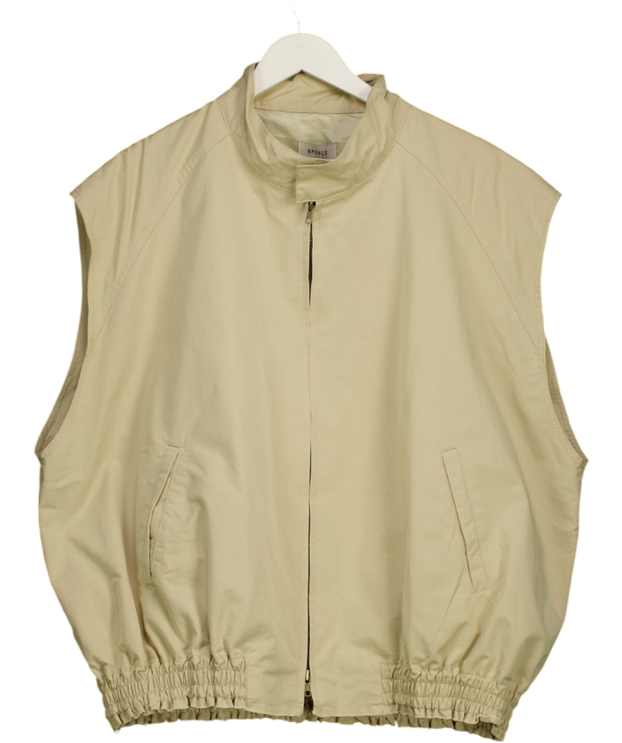 THE FRANKIE SHOP - 6pence Beige Sleeveless Gathered Hem Trench Gilet UK M/L