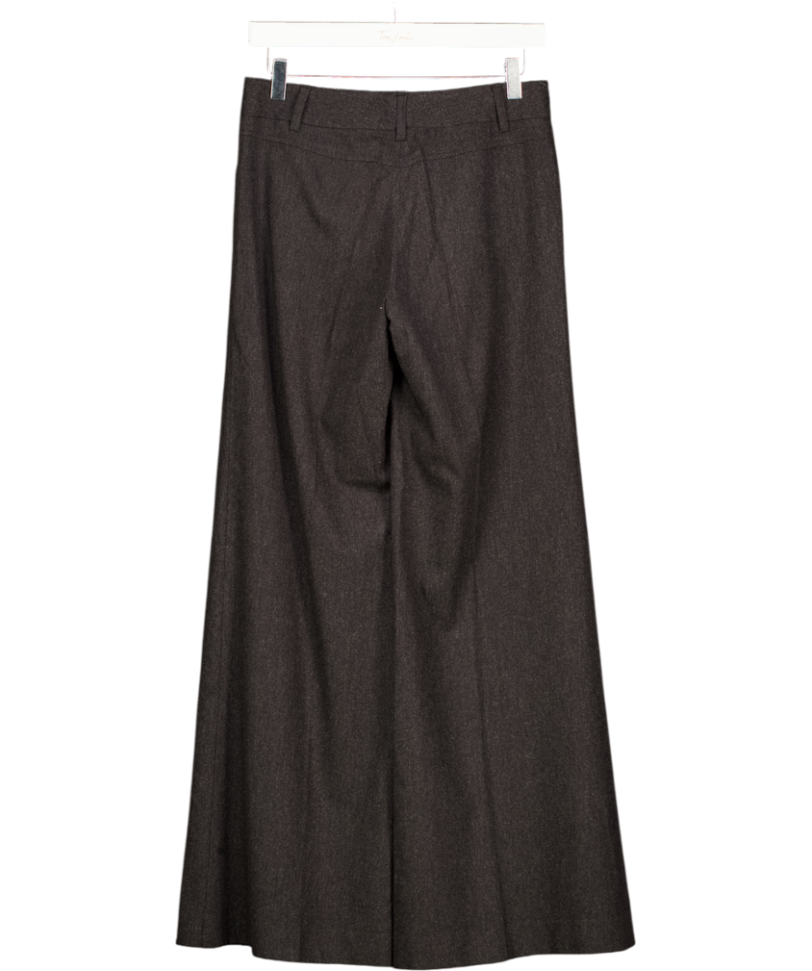 Theory Black Pull-0n Trousers In Sleek Flannel UK 4