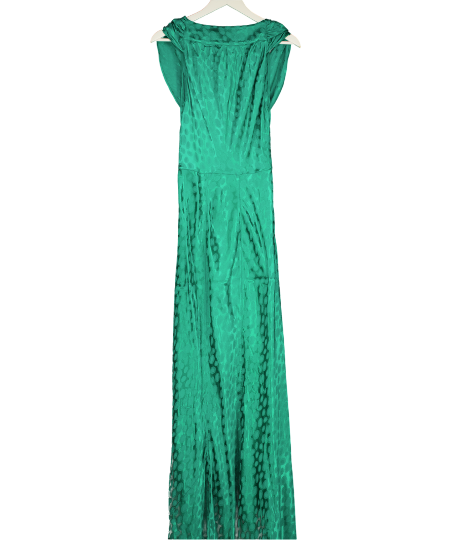 RAT & BOA Green Odessa Jacquard Maxi Dress UK M