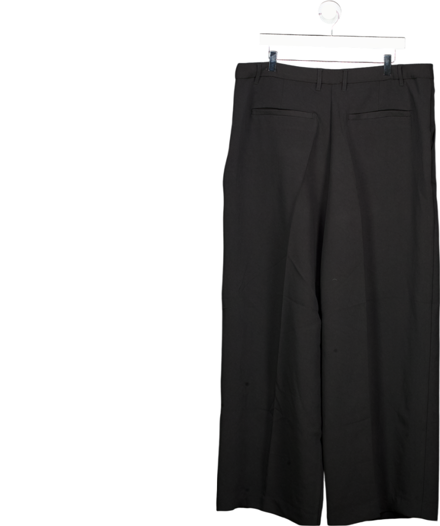 ASOS Black Pleat Front Wide Leg Trousers UK 18