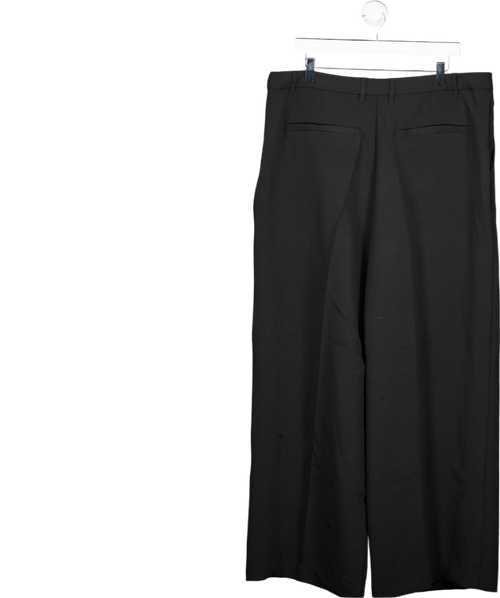 ASOS Black Pleat Front Wide Leg Trousers UK 18