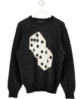 STUSSY Black Nylon / Mohair Blend Mohair Dice Sweater UK M