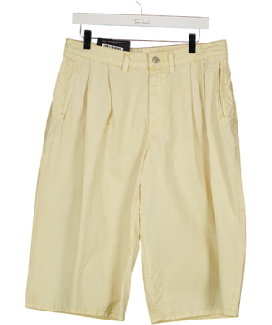 ZARA Yellow Longline Pleated Shorts UK 12