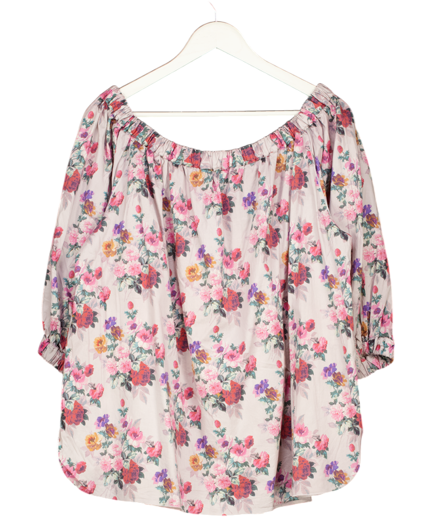 D&G DOLCE & GABBANA Pink Floral Off The Shoulder Cotton IT42 UK 10