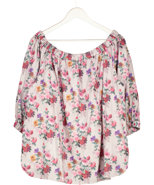D&G DOLCE & GABBANA Pink Floral Off The Shoulder Cotton IT42 UK 10