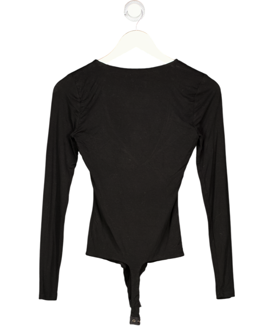 LOVERS & FRIENDS Black Long Sleeve Jersey Bodysuit UK XS