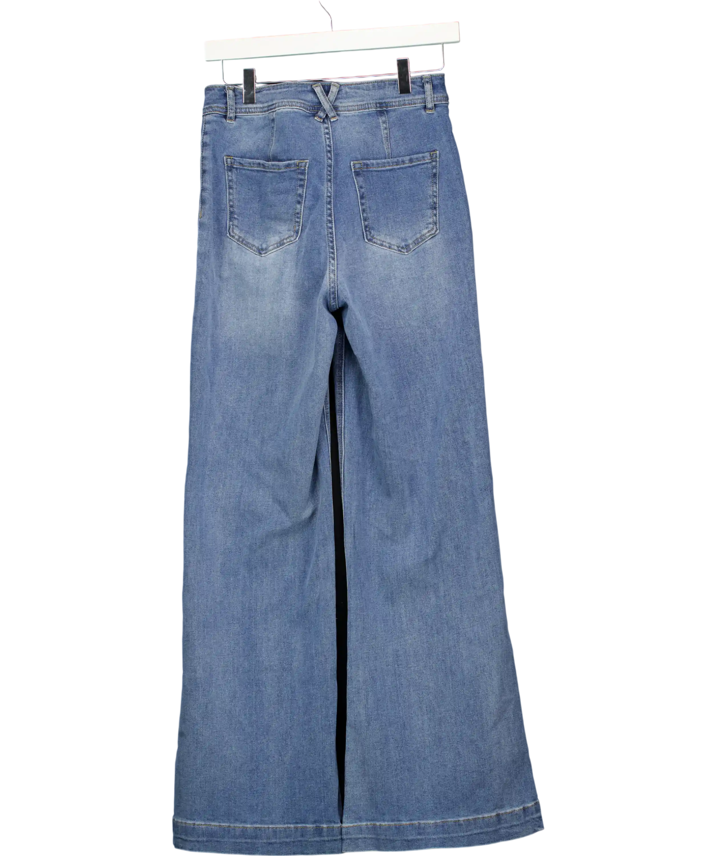 FRIENDS LIKE THESE Light Blue Wash Pocket Tailored Wide Leg Jeans UK 8