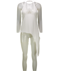ZARA White Satin Halter Neck Draped Top UK XS